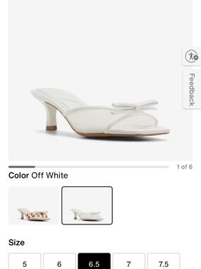 Aldo Off-White Bow Slide Heel